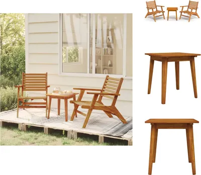 Obrázek produktu pro vidaXL 3-dílný bistro set z masivního dřeva akácie - Sety zahradního nábytku