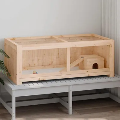 Zdjęcie produktu dla Klatka dla chomika wykonana z litego drewna - 104x52x38 cm - Bezpieczne i przestronne schronienie dla małych zwierząt domowych