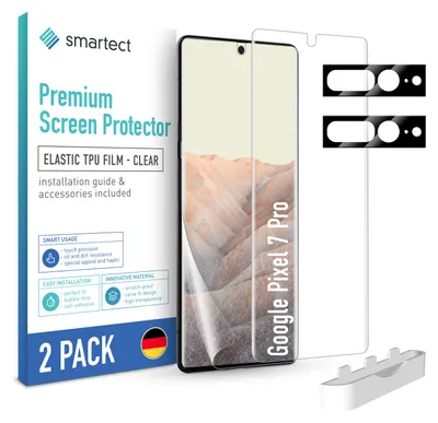 Produktbild von 2x TPU Schutzfolie Klar für Google Pixel 7 Pro + 2x Kameraschutz Panzerfolie