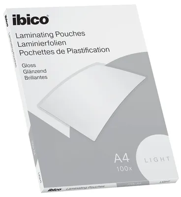 Productafbeelding van ibico 627308, ibico Basics, laminatiefoliehoesje, DIN A4, glanzend, 150 micrometer