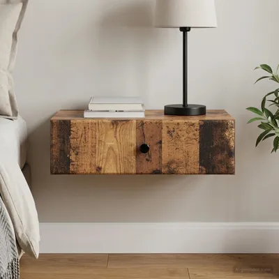 Immagine prodotto di vidaXL Tavolino da appoggio da parete in legno antico 59 x 34,5 x 17 cm