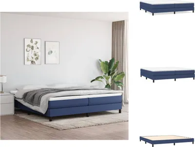 Obrázek produktu pro vidaXL Postel Boxspring modrá 200x200 cm látka - Postele a rámy postelí