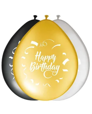 Produktbild von 8 St. Birthday Ballons mit Happy Birthday Aufdruck