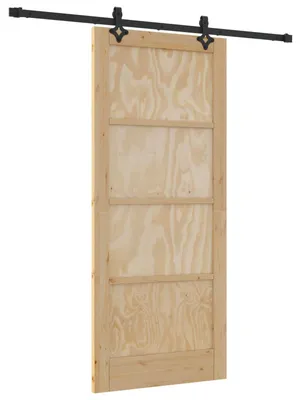 Zdjęcie produktu dla Drzwi przesuwne Naturalny i czarny 86 x 198,5 cm