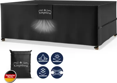 Produktbild von Kingsleeve® Abdeckung Gartenmöbel 308x138x89cm Wasserdicht Winterfest Abdeckplane Balkonmöbel Set Schutzhülle Abdeckhaube Gartentisch Gartenlounge