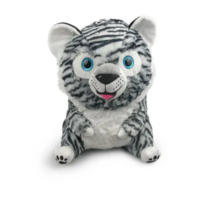 Produktbild von Kuscheltier Tiger 34 cm schwarz-weiß – Weiches Plüschtier, Stofftier