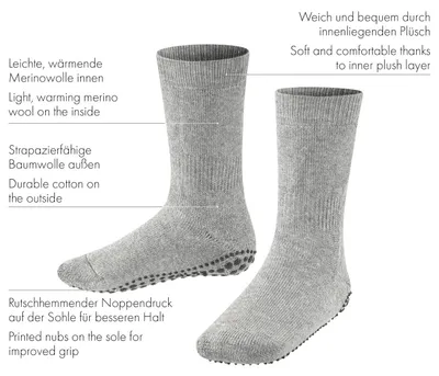 Produktbild von FALKE Stoppersocken Catspads, Baumwolle, rutschhemmend, Schwarz, Größe 31-34