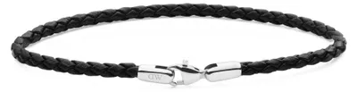 Produktbild von Geflochtenes schwarzes Lederarmband Sheffield Daniel DW004017 - Lä nge: 18,5 cm