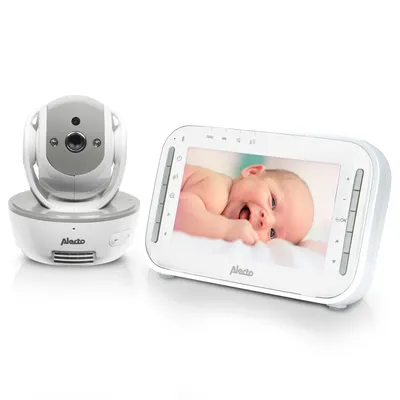 Produktbild von Alecto DVM-200GS - Babyphone mit Kamera und 4,3"-Farbdisplay, Weiß/Grau