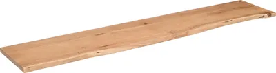 Produktbild von Holzplatte Arya mit echter Baumkante (einseitig), 180 x 30 cm, Akazienholz eichefarben, massiv & lackiert