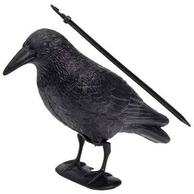 Produktbild von KRUMAD Raben Attrappe Vogelabwehr, Taubenschreck Krähe, Vogelscheuche zum Aufhängen, Vogelabwehr für Balkon, Garten, Terrasse und Grundstück, KI-generiertes Bild