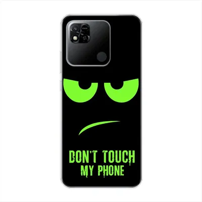 Produktbild von König Design Hülle kompatibel mit Xiaomi Redmi 10A Kunststoff Soft Handyhülle - Handy Case Dont Touch My Phone Grün