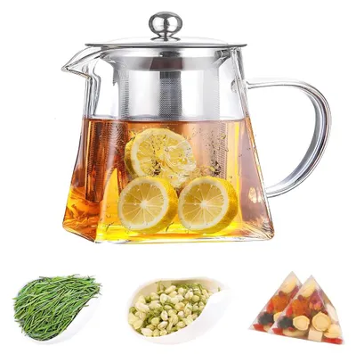 Glaskanne Teekanne mit Edelstahlfilter, 350 ml