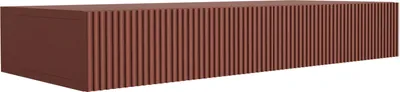 Immagine prodotto di Comò sospeso con due cassetti, frontale con scanalature - colore terracotta, 100 x 39,6 x 16 cm