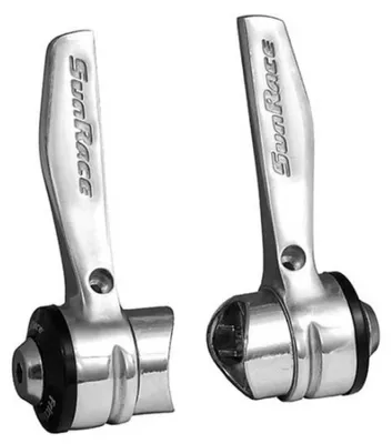 Produktbild von SunRace Schalthebel SLR80, 8-fach, silber, für 28,6 mm Unterrohr, Aluminium, ...