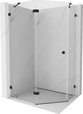 Zdjęcie produktu dla Mexen Lunar kabina prysznicowa pięciokątna uchylna lewa 100 x 90 cm, transparent, czarna - 831-100L-090P-70-00-L