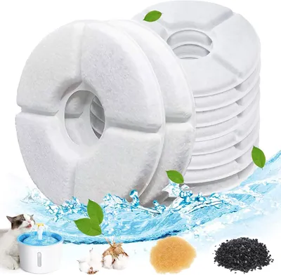 Produktbild von Katzenbrunnen Filter[10 Stück],Trinkbrunnen für Katze,Filter Katzenbrunnen,Ersatzfilter Trinkbrunnen für Katzen und Hunde, Rund,Trinkbrunnen Filter für 2-2,5 L, Weiß