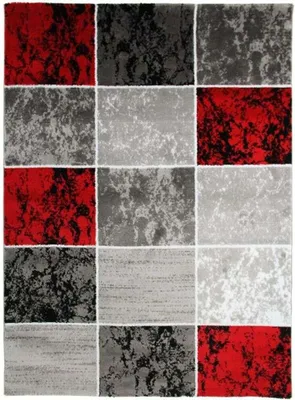 Produktbild von Teppich Vintage mit roten Würfelmotiven 160x230