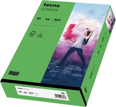 Produktbild von Multifunktionspapier tecno colors A4 80 g/qm VE=5x500 Blatt intensivgrün