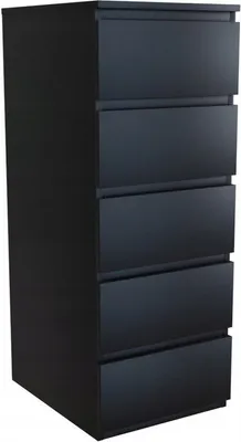 Produktbild von Kommode mit 5 Schubladen Sideboard schwarz 121x40cm Wohnzimmer highboard