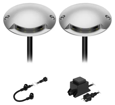 Productafbeelding van ledscom.de LED inbouwspots voor de vloer, model Bunda, 1 lichtpunt, geschikt voor beloopbaar oppervlak, warm wit, set van 2 – 1 lichtpunt / Kleurtemperatuur: warm wit