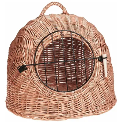 Image de FLAMINGO Cage de transport pour chat en osier 50 x 40 x 40 cm 502655