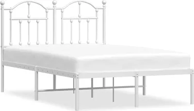 Obrázek produktu pro vidaXL Postel s čelem kovová bílá 120x200 cm