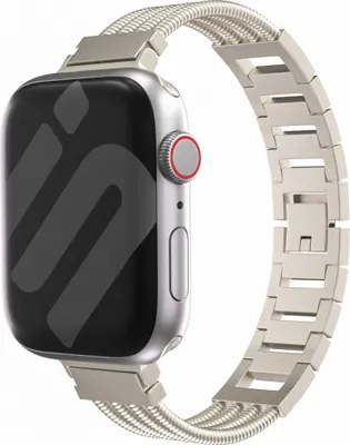 Produktbild von Strap-it Apple Watch Stahlarmband – passend für Apple Watch Serie 1/2/3/4/5/6/7/8/9/SE – (Sternenlicht)