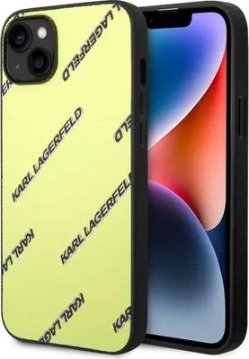 Image de Karl Lagerfeld iPhone 14 Plus Coque arrière - Logomania - Jaune