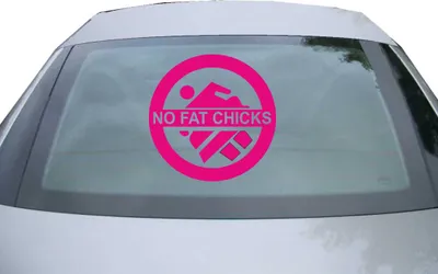 Produktbild von Indigos UG - Aufkleber Heckscheibe & Motorklappe DE6016 - pink - 600x600 mm - no fat chicks - Auto Scheiben Fenster Heckklappe Tuning Racing JDM - Die cut