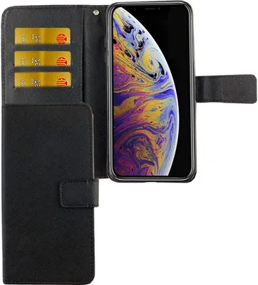 Zdjęcie produktu dla Etui Apple iPhone XS Max Etui na telefon komórkowy Pokrowiec ochronny Etui z klapką i miejscem na kartę Czarny