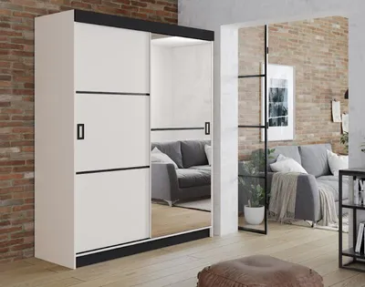 Produktbild von Retro Kleiderschrank 138 cm. Variante: Farbe Weiß, Größe 138x205x59