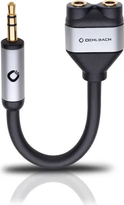 Produktbild von OEHLBACH 60021, 3.5mm, Männlich, 2 x 3.5mm, Weiblich, Schwarz