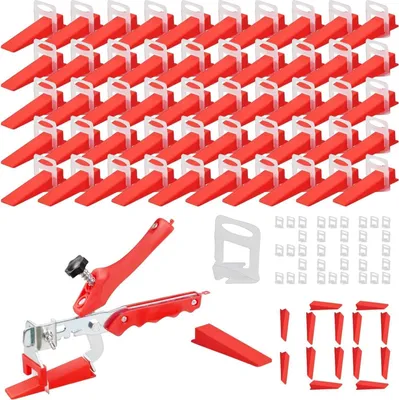 Produktbild von Flintronic Fliesen Nivelliersystem Set 1 Nivellierzange +100 Keile +300 Zuglaschen 3mm | Fliesenverlegung DIY Profi Bau Handwerk