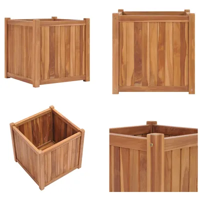 Obrázok produktu pre vidaXL Vyvýšený záhon 50x50x50 cm z masívneho teakového dreva - Vyvýšený záhon - Vyvýšené záhony - Drevený kvetináč - Kvetináč