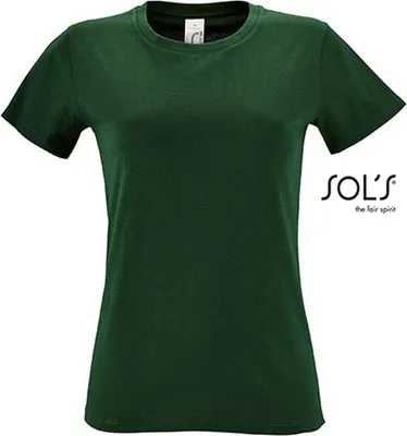 Image de SOLs 01825 | T-shirt femme Régent / Coton semi-peigné ring-spun - Couleur : Bottle Green - Taille : L