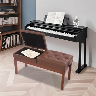 Produktbild von Pianobank – Klavierhocker – Keyboardbank – Klavierstuhl – Pianobank – Zweisitzige Bank