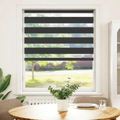 Obrázek produktu pro vidaXL Dvojitá roleta Černá 115x150 cm Šířka látky 110,9 cm Polyester