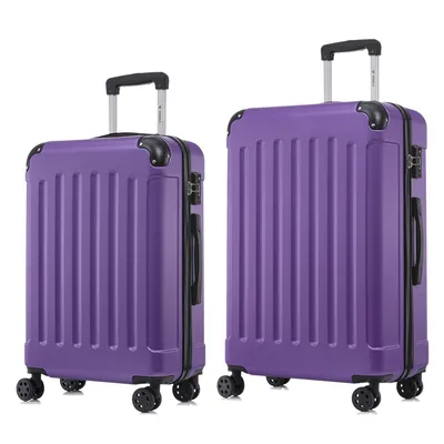 Produktbild von yonsly Premium Reisekoffer TSA-Schloss,YKK-Reißverschluss Hartschalen-Koffer Kabinenkoffer Rollkoffer Suitcase Handgepäck  (Lila, L-XL-Set)