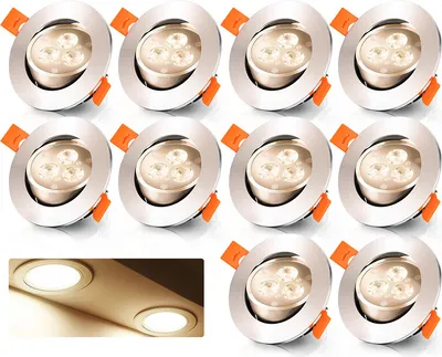 Produktbild von Peviasot 10x 3W LED Einbaustrahler 245lm Warmweiß Spot Deckenstrahler Schwenkbar Einbauspot Einbauleuchte Deckeneinbauleuchte