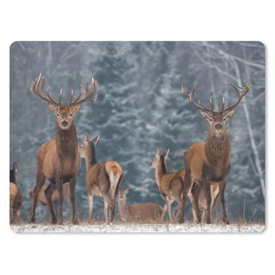 Produktbild von MuchoWow® Mauspad Mousepad Hirsche - Winter - Schnee - Waldtiere - Wald - Natur 40x30 cm - Mousepads - Maus Mat - Pad - Mausunterlage - Anti Rutsch