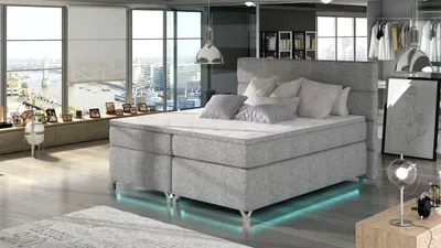 Produktbild von Doppelbett ESTORIA 160x200 - hellgrau
