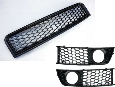 Obrázok produktu pre Mriežka chladiča športová mriežka voštinová mriežka + mriežka nárazníka pre Audi A4 S4 8E B6