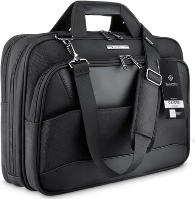 Obrázok produktu pre Zagatto Quality ZG136 London Collection Large 17,3" 30x45x15 cm taška na notebook aktovka taška na notebook školská taška na notebook čierna ochranná taška obal