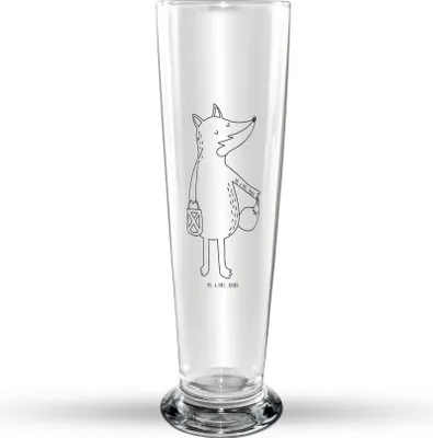 Produktbild von Mr. & Mrs. Panda Trinkglas Fuchs Laterne - Transparent - Geschenk, Bier Glas, Selbstbewusst, Sankt Martin, Glasbierglas, Bierglas, Bierbecher, Glasbecher