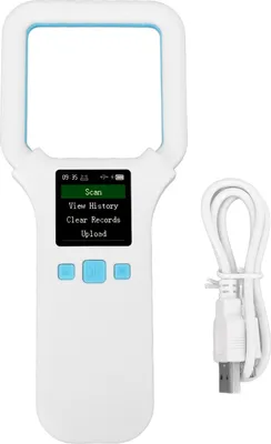 Zdjęcie produktu dla Skaner chipów dla zwierząt domowych, 134,2 kHz, 125 kHz, podwójna częstotliwość, plastikowy, przenośny, ładowalny, czytnik tagów dla psów i kotów