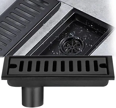 Immagine prodotto di Sfiato da pavimento rettangolare, 20x10 cm, in acciaio inossidabile nero, con doppio filtro
