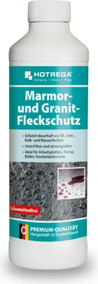 Produktbild von HOTREGA Marmor und Granit Fleckschutz 500ml - Profi-Imprägnierung für Natursteine - Steinversiegelung Schutz vor Öl Fett Wasser - Hochwertige Steinimprägnierung
