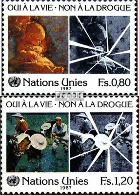 Produktbild von Briefmarken UNO - Genf 1987 Mi 156-157 (kompl.Ausg.) FDC gegen Drogen