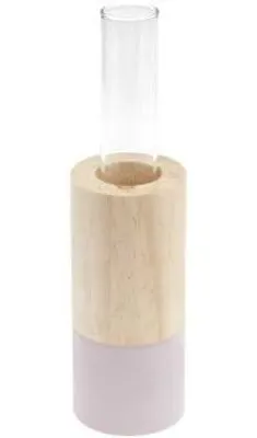 Image de Vase en bois avec tube à essai, lilas, Ø 4 cm, H 10 cm